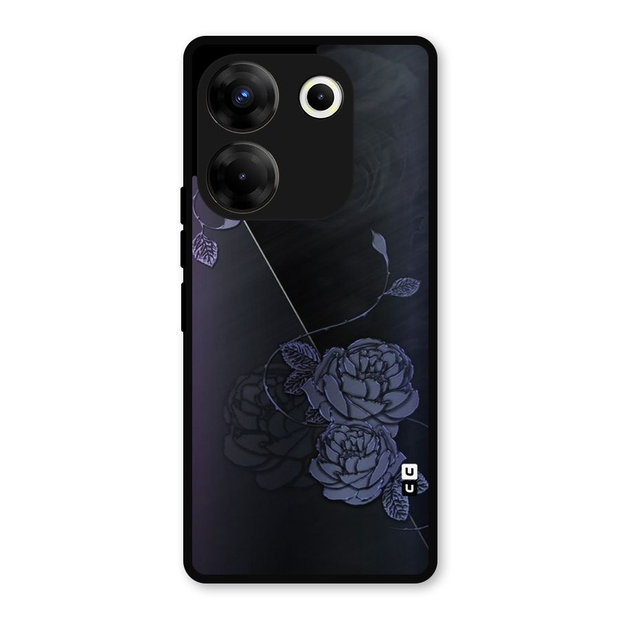 Voilet Floral Design Metal Back Case for Tecno Camon 20