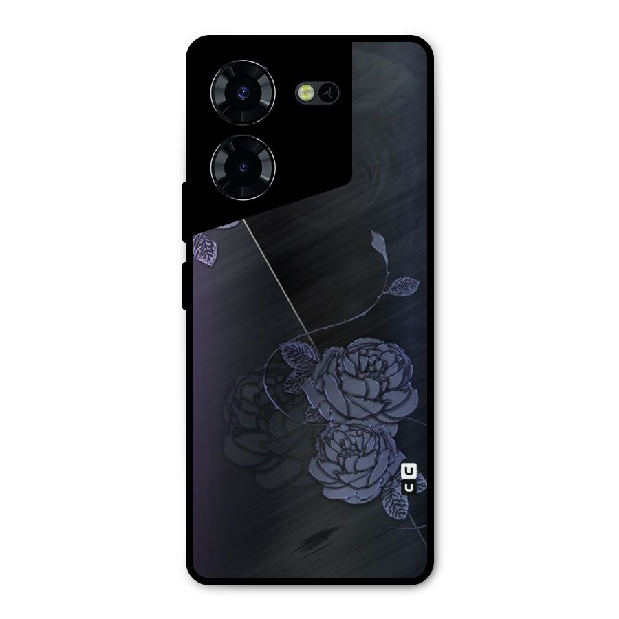 Voilet Floral Design Metal Back Case for Tecno Pova 5 Pro 5G