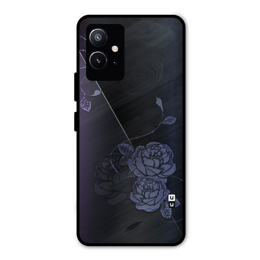 Voilet Floral Design Metal Back Case for Vivo T1 5G