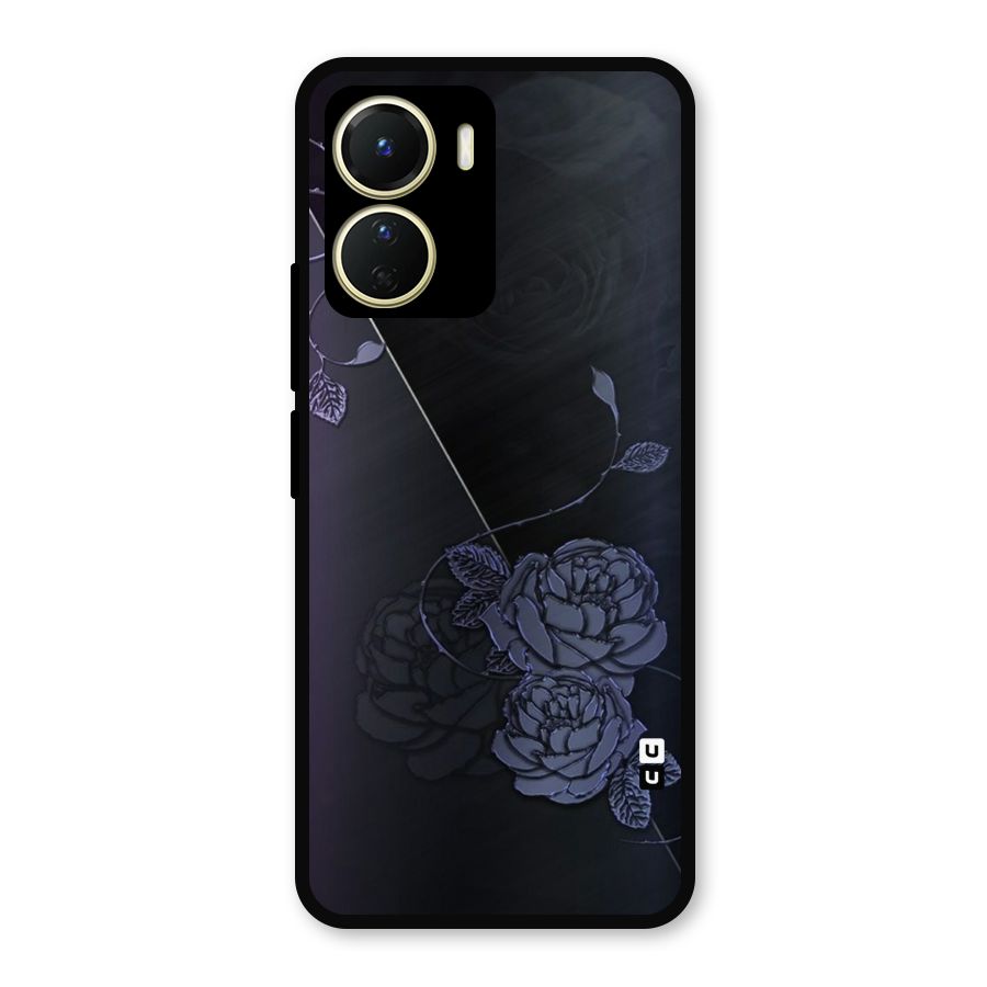 Voilet Floral Design Metal Back Case for Vivo T2x