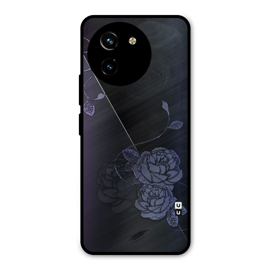 Voilet Floral Design Metal Back Case for Vivo T3x