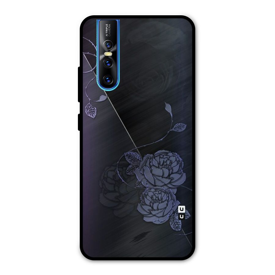 Voilet Floral Design Metal Back Case for Vivo V15 Pro