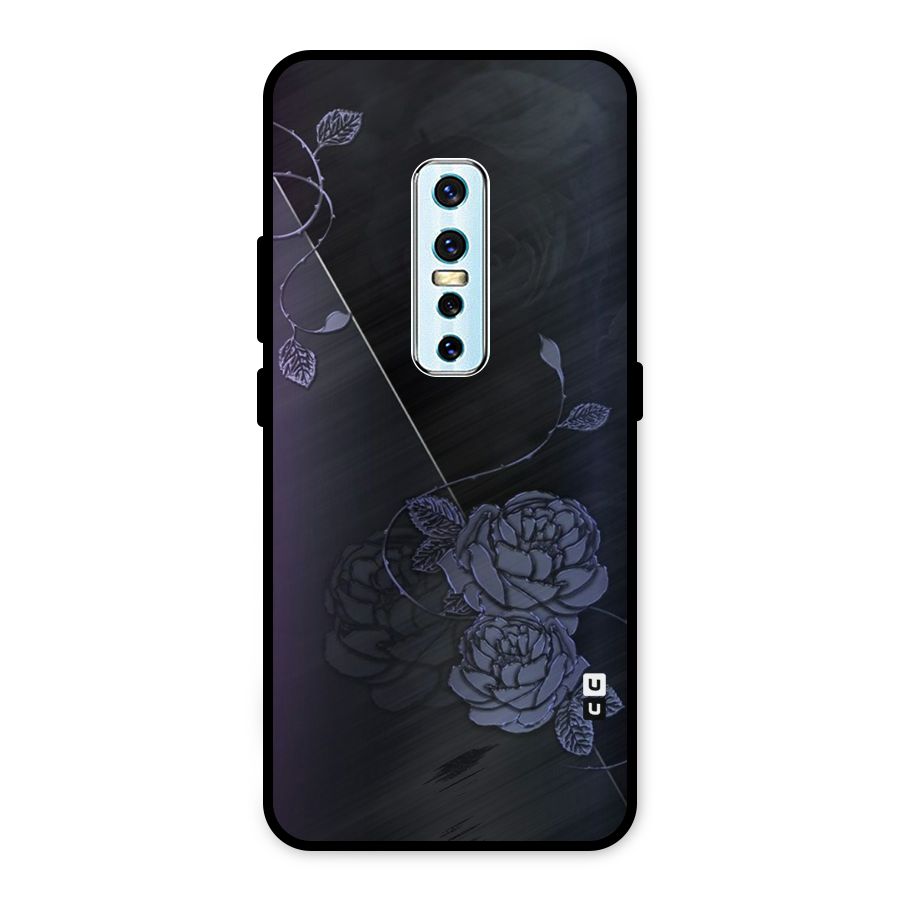 Voilet Floral Design Metal Back Case for Vivo V17 Pro
