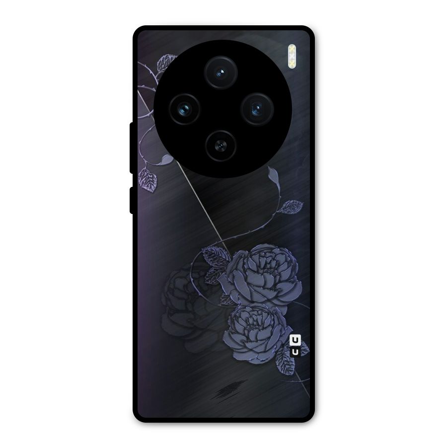 Voilet Floral Design Metal Back Case for Vivo X100