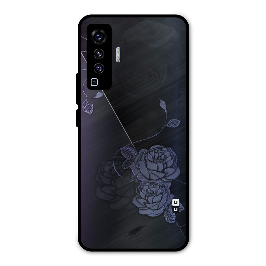 Voilet Floral Design Metal Back Case for Vivo X50