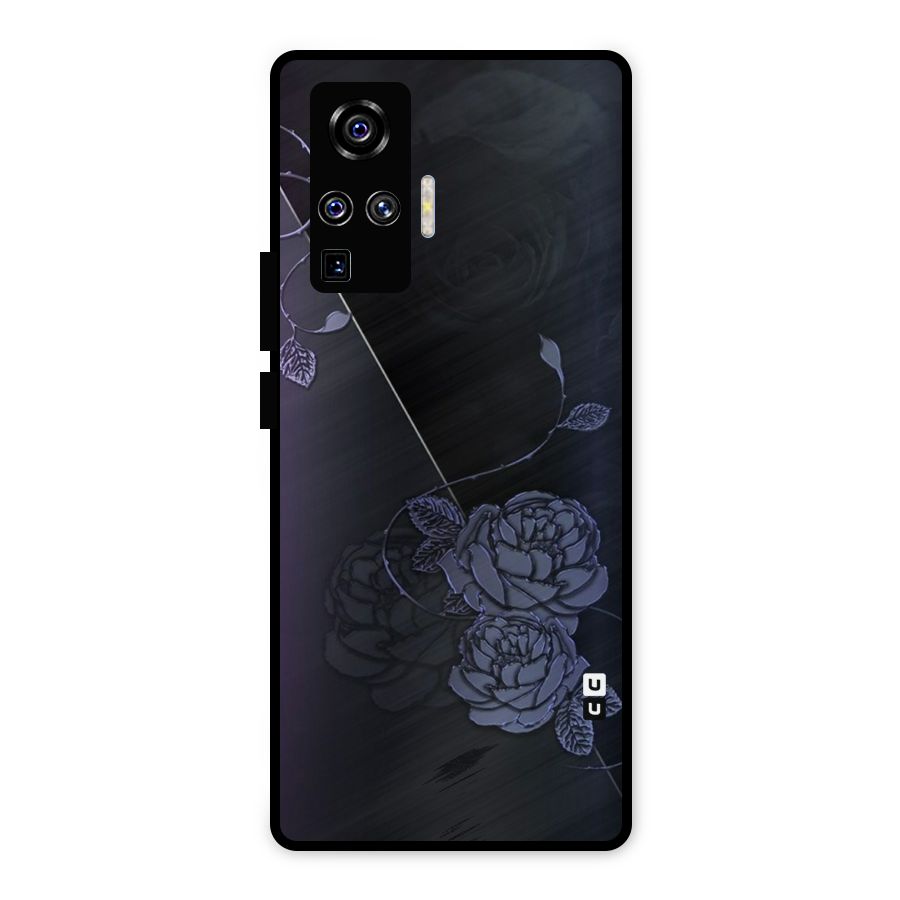 Voilet Floral Design Metal Back Case for Vivo X50 Pro