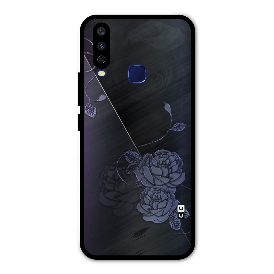 Voilet Floral Design Metal Back Case for Vivo Y15