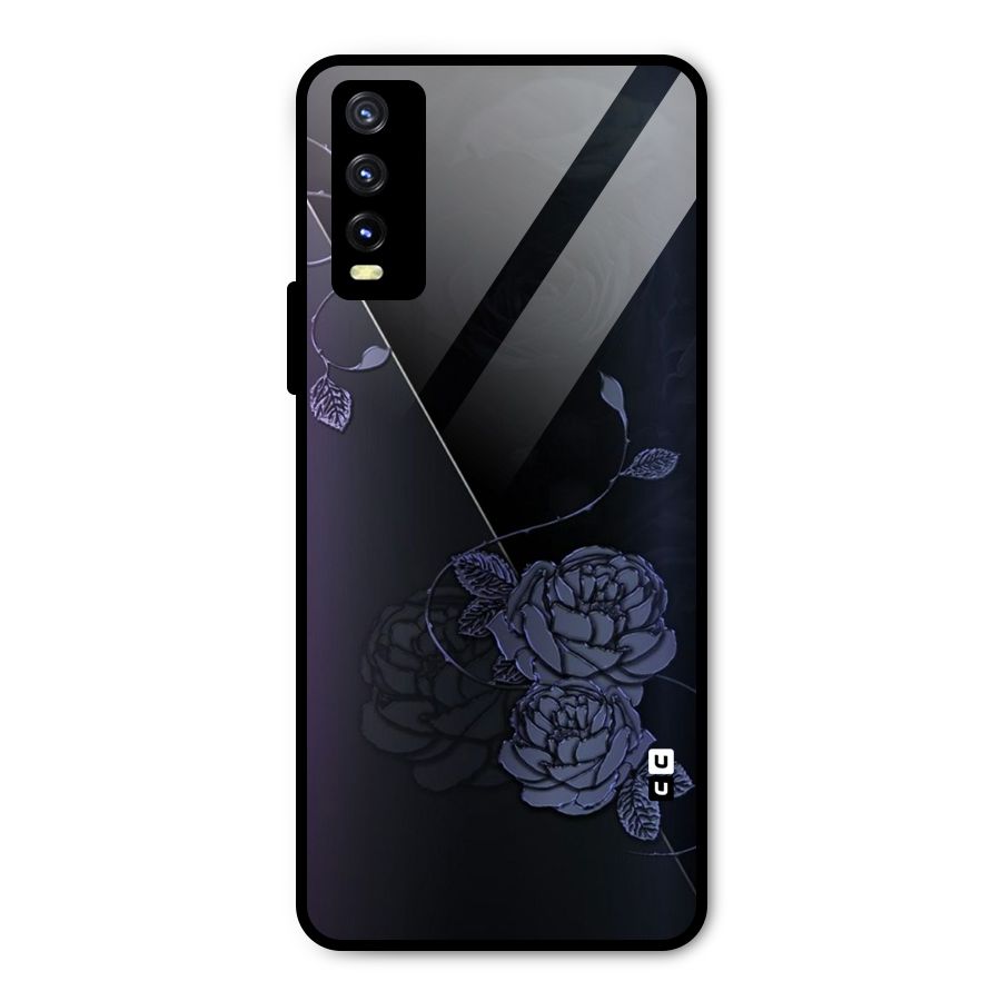 Voilet Floral Design Metal Back Case for Vivo Y20g