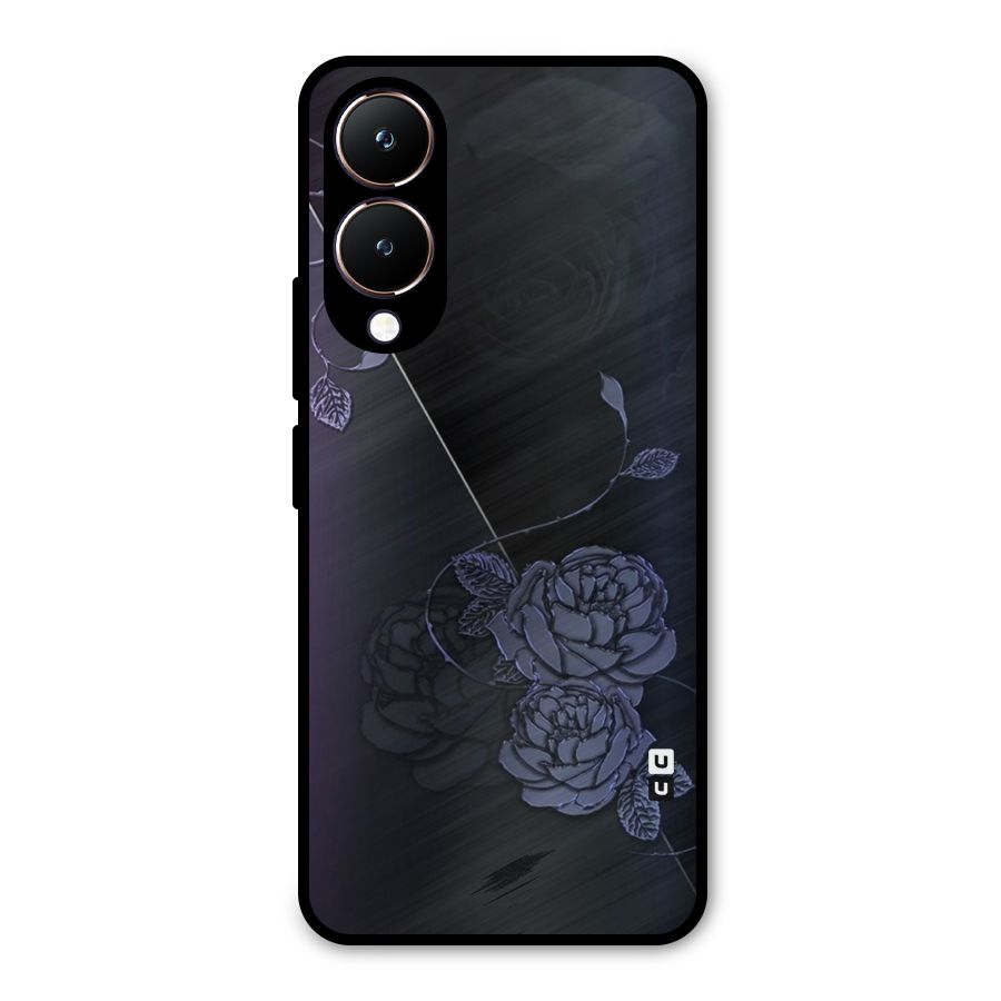 Voilet Floral Design Metal Back Case for Vivo Y28