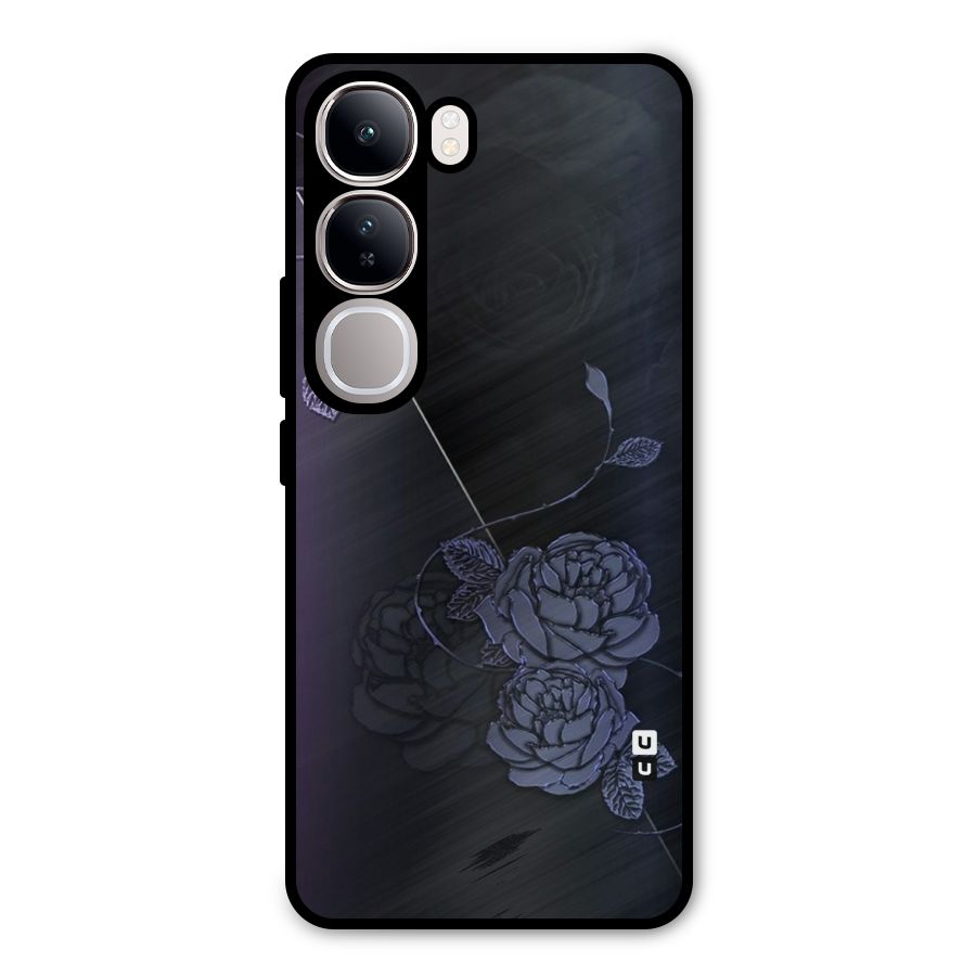Voilet Floral Design Metal Back Case for Vivo Y300