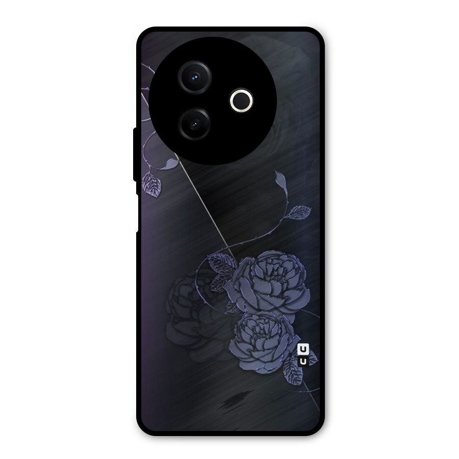 Voilet Floral Design Metal Back Case for Vivo Y39