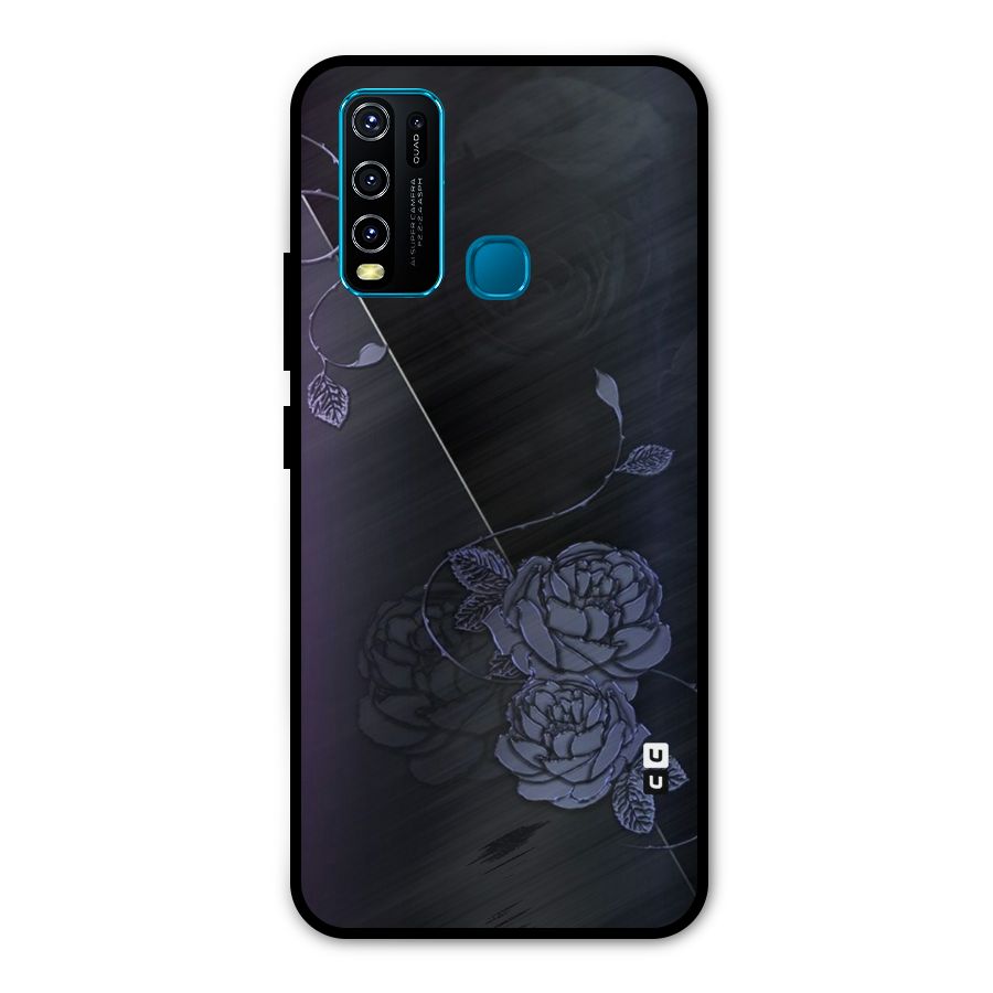 Voilet Floral Design Metal Back Case for Vivo Y50