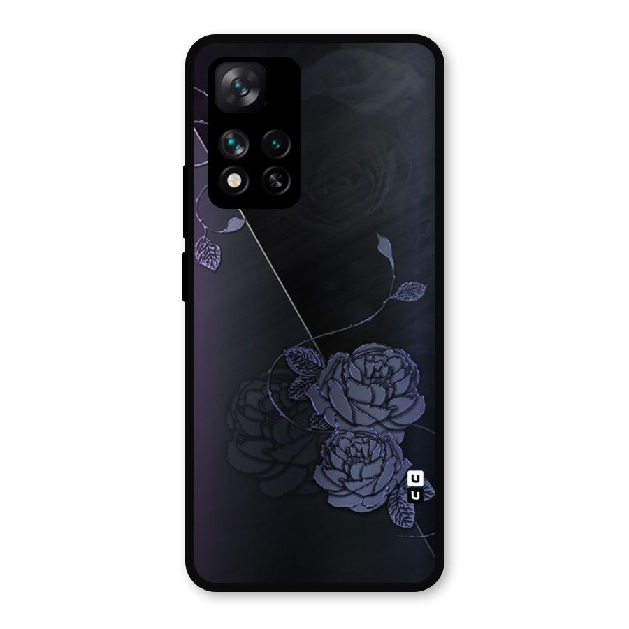 Voilet Floral Design Metal Back Case for Xiaomi 11i Hypercharge 5G