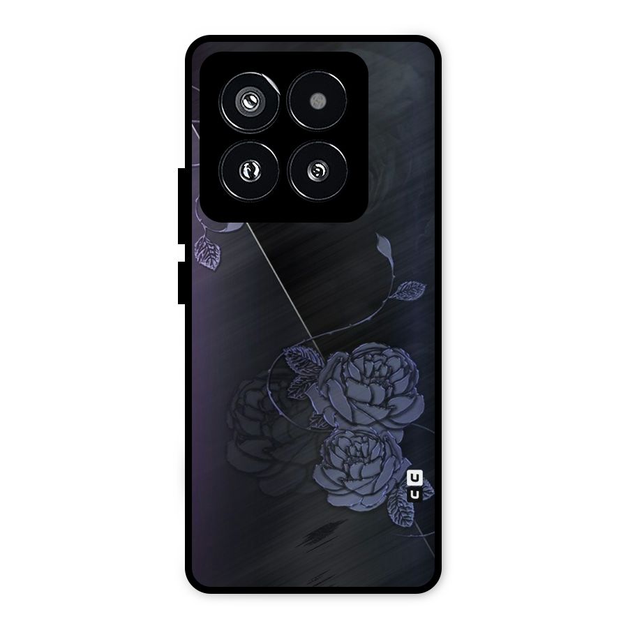 Voilet Floral Design Metal Back Case for Xiaomi 14 Pro
