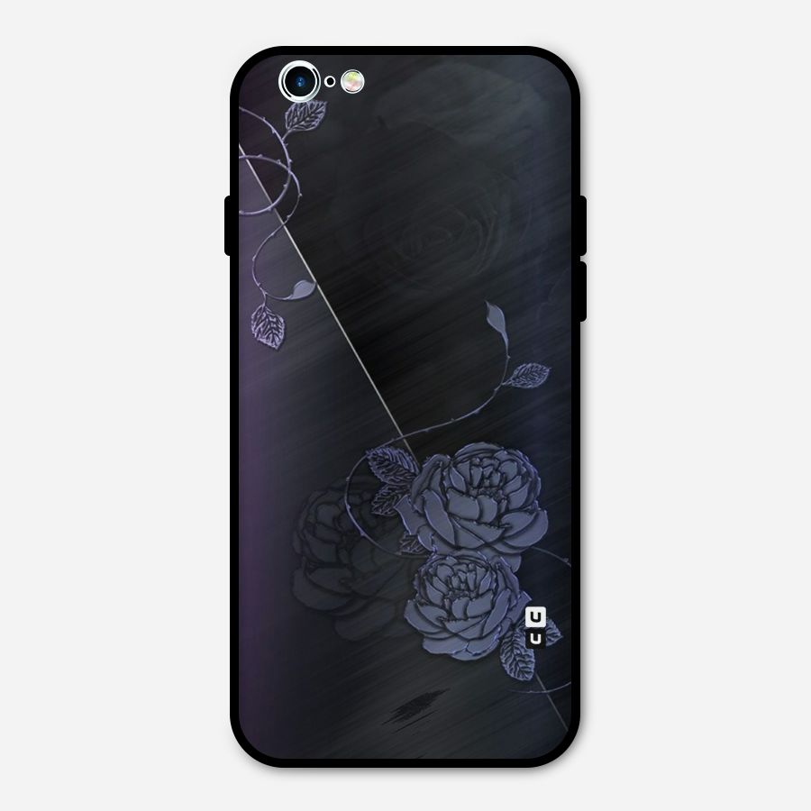 Voilet Floral Design Metal Back Case for iPhone 6 6s
