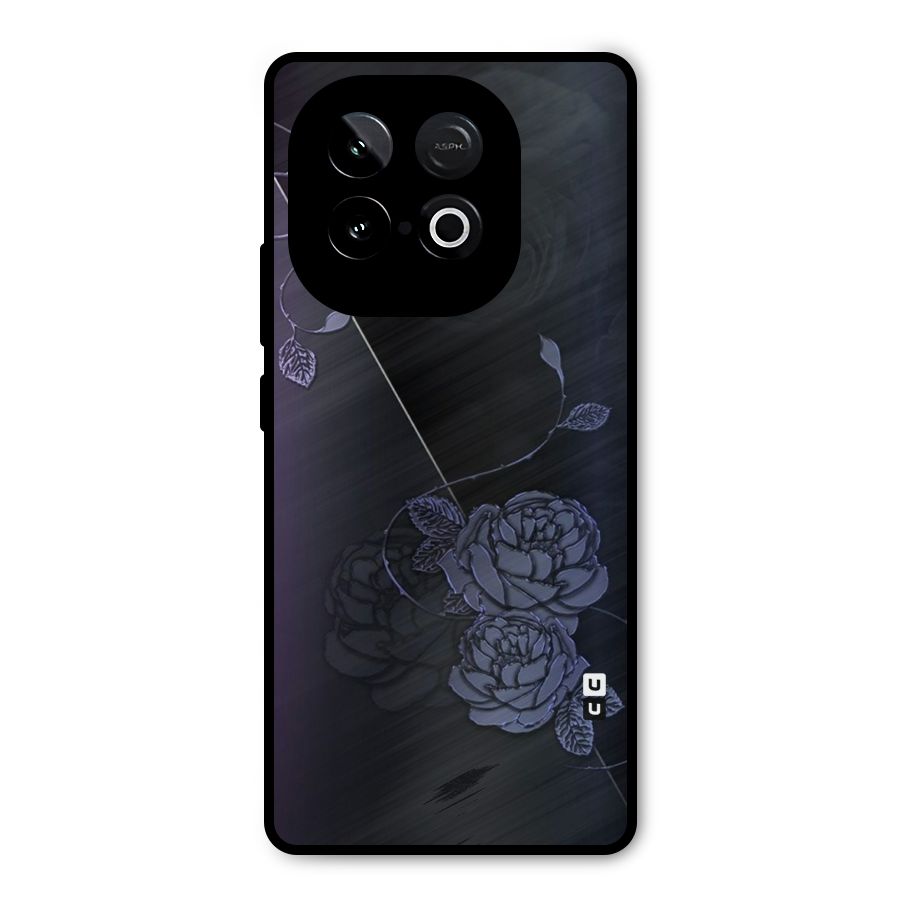 Voilet Floral Design Metal Back Case for iQOO Neo 10