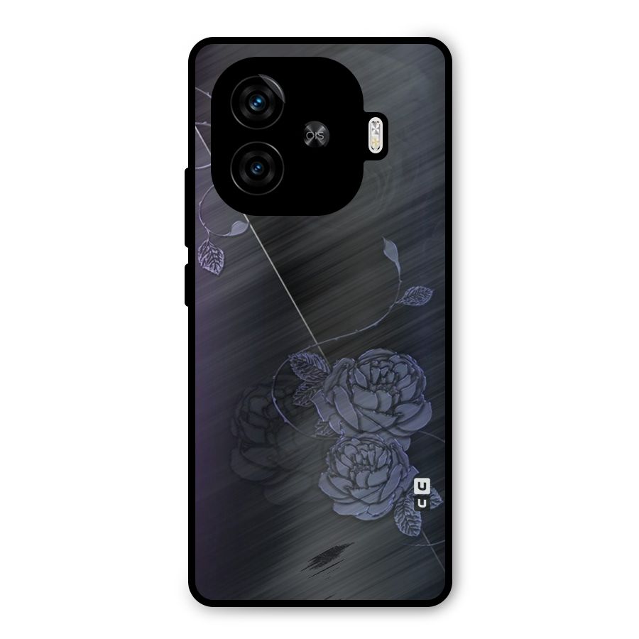 Voilet Floral Design Metal Back Case for iQOO Neo 10R