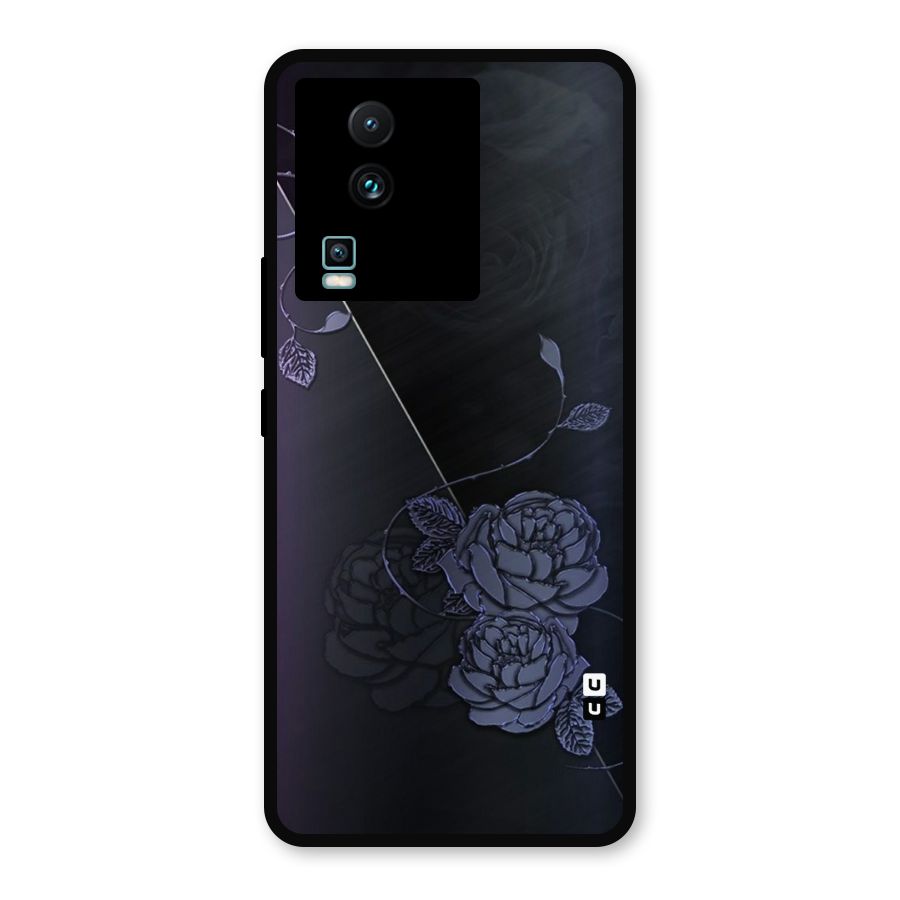 Voilet Floral Design Metal Back Case for iQOO Neo 7 Pro