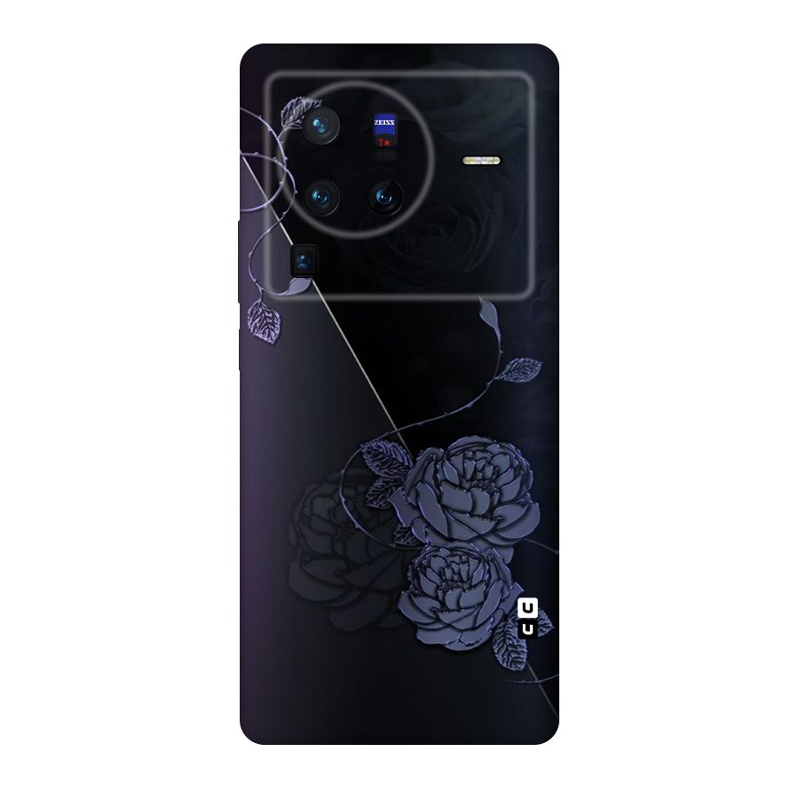 Voilet Floral Design Original Polycarbonate Back Case for Vivo X80
