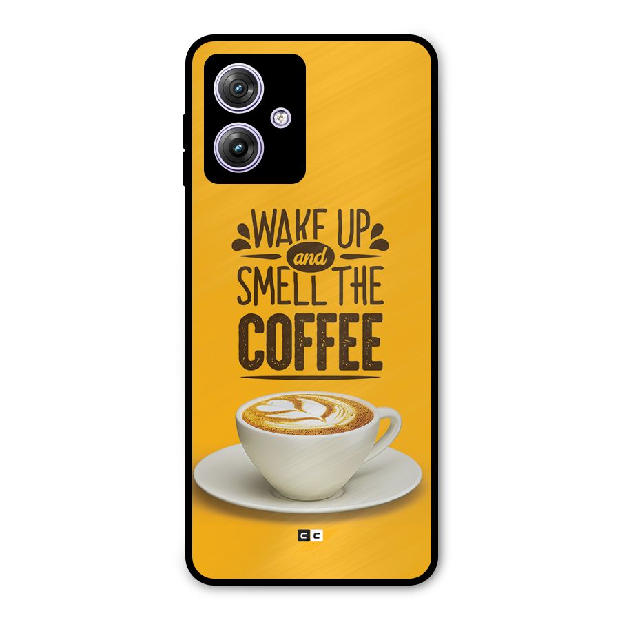 Wake Up Coffee Metal Back Case for Moto G64