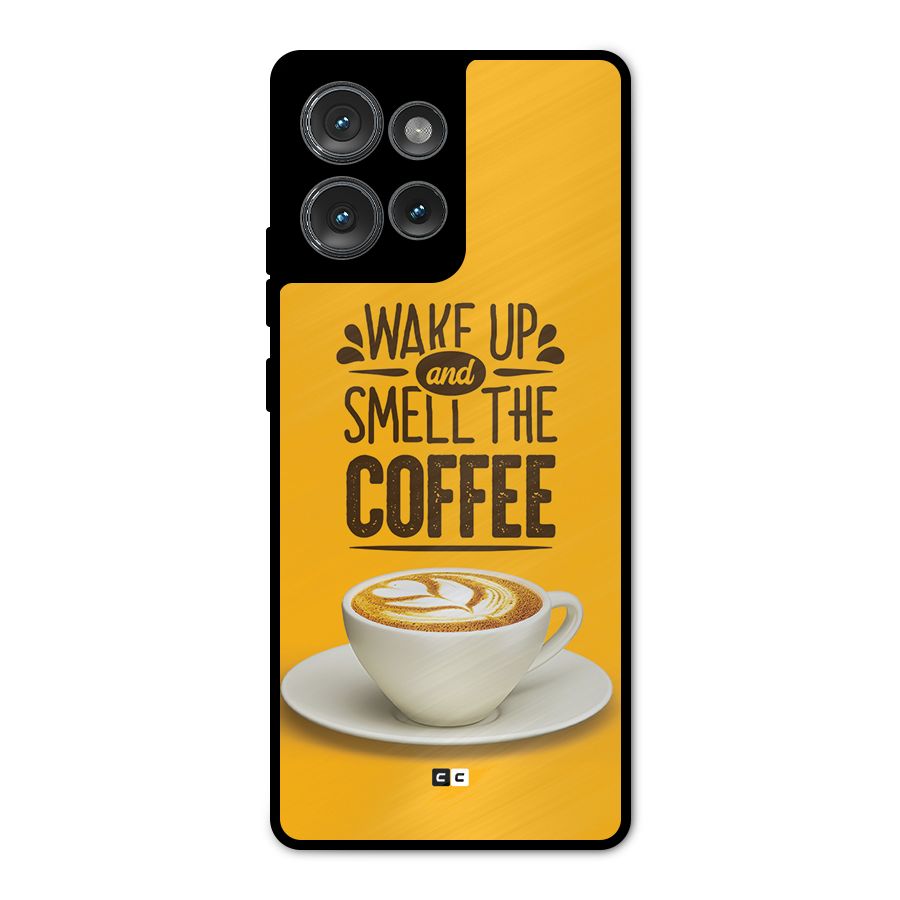 Wake Up Coffee Metal Back Case for Motorola Edge 50
