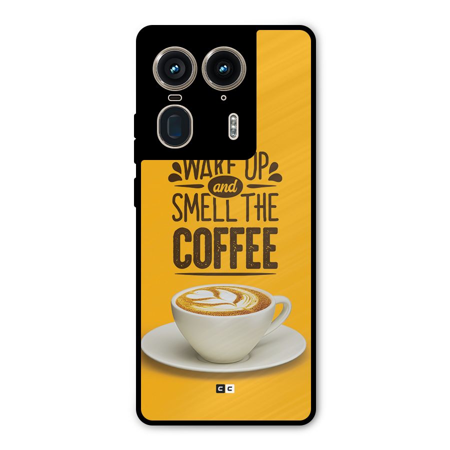 Wake Up Coffee Metal Back Case for Motorola Edge 50 Ultra