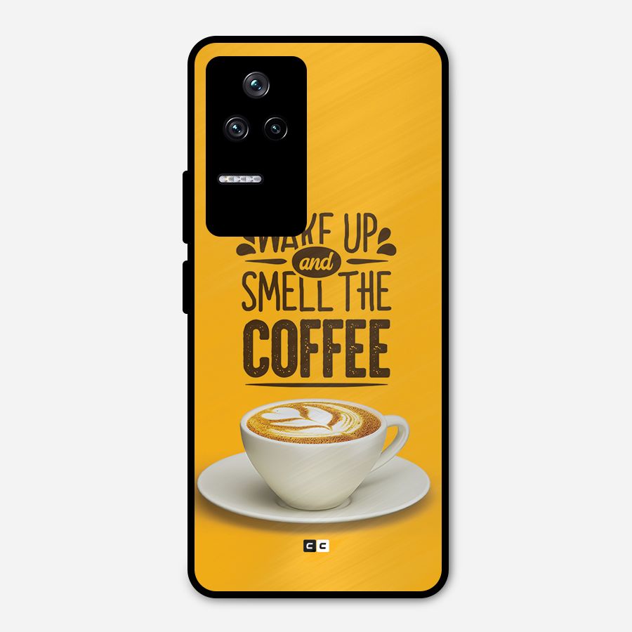 Wake Up Coffee Metal Back Case for Poco F4 5G