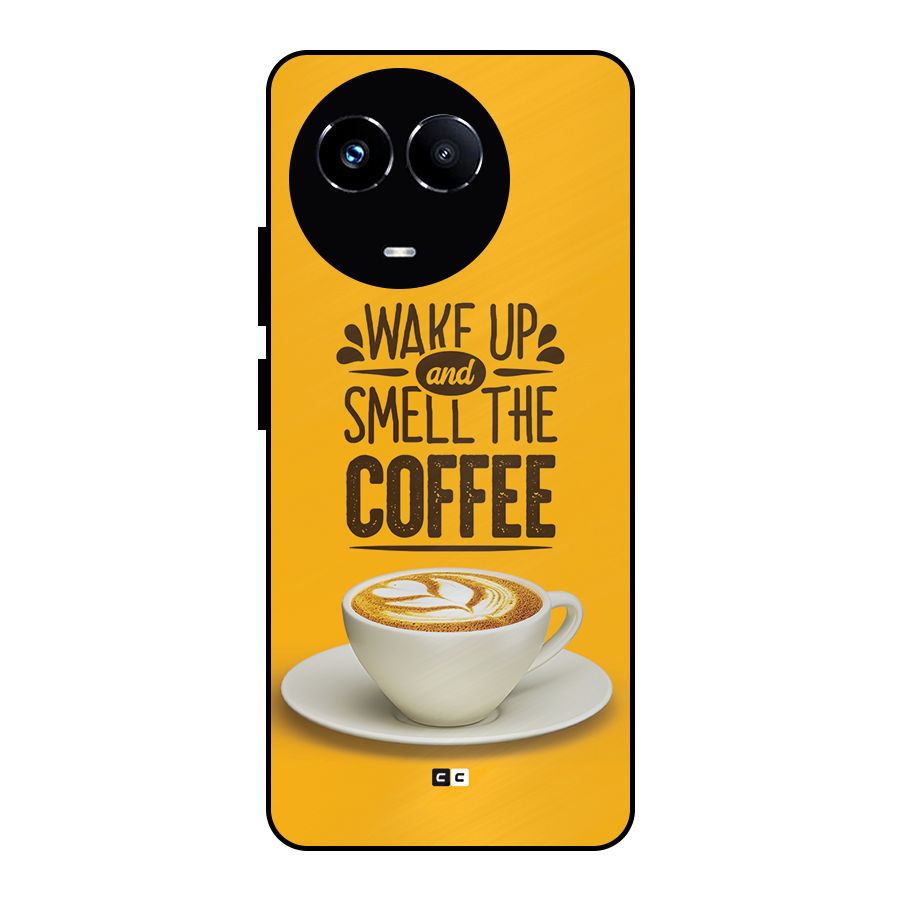 Wake Up Coffee Metal Back Case for Realme Narzo 60X