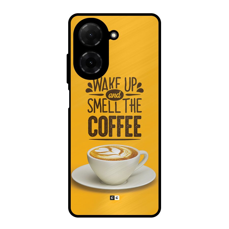 Wake Up Coffee Metal Back Case for Redmi A5 4G