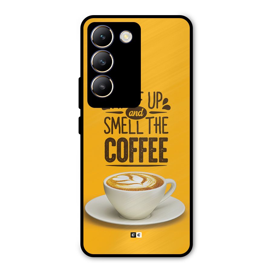 Wake Up Coffee Metal Back Case for Vivo T3 5G