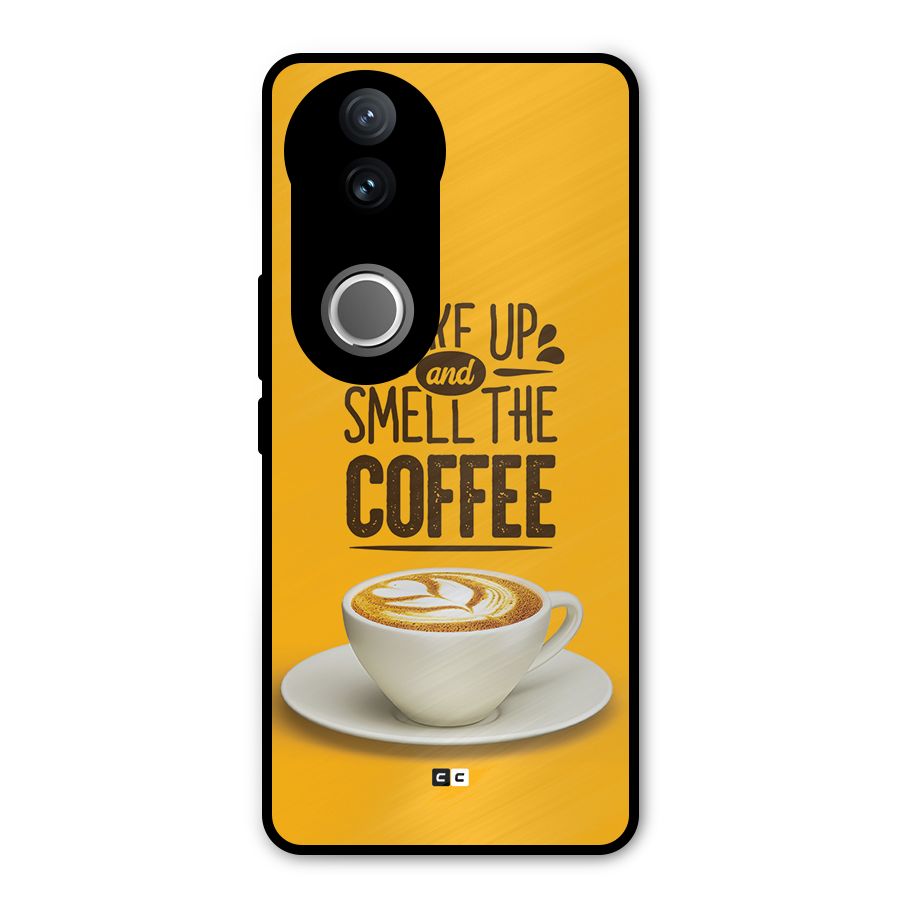 Wake Up Coffee Metal Back Case for Vivo V50e