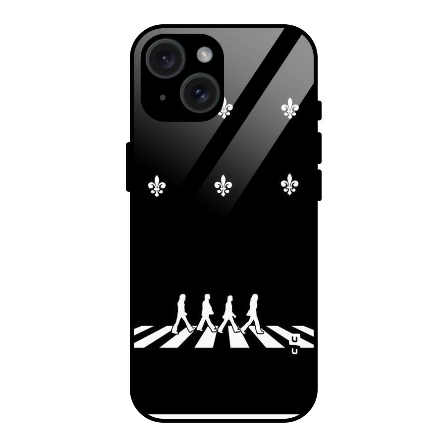 Walking Four Glass Back Case for iPhone 15