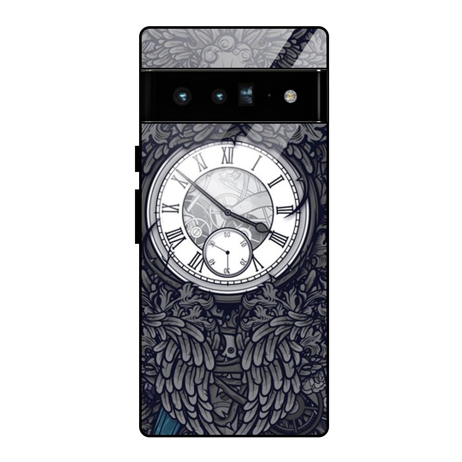 Wall Clock Glass Back Case for Google Pixel 6 Pro
