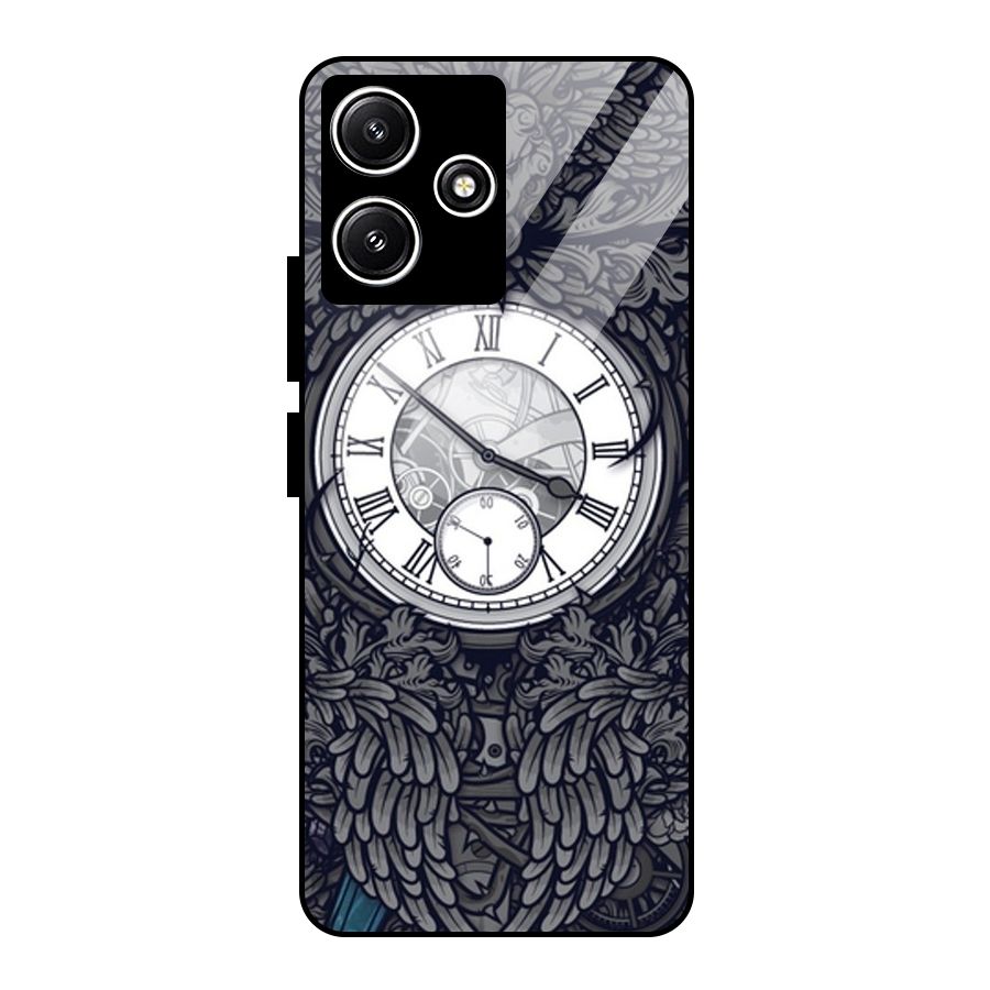 Wall Clock Glass Back Case for Poco M6 Pro