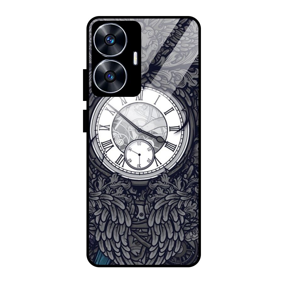 Wall Clock Glass Back Case for Realme Narzo N55
