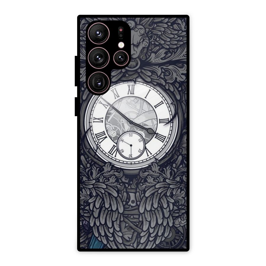 Wall Clock Metal Back Case for Galaxy S22 Ultra 5G