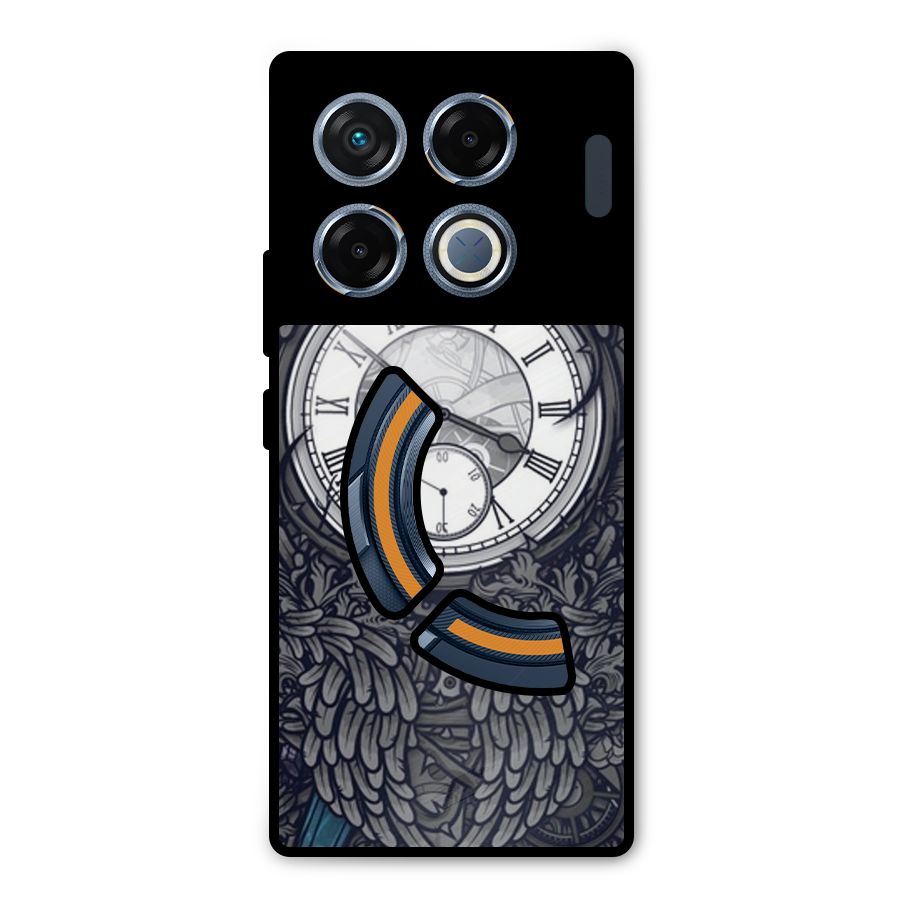 Wall Clock Metal Back Case for Infinix GT 20 Pro