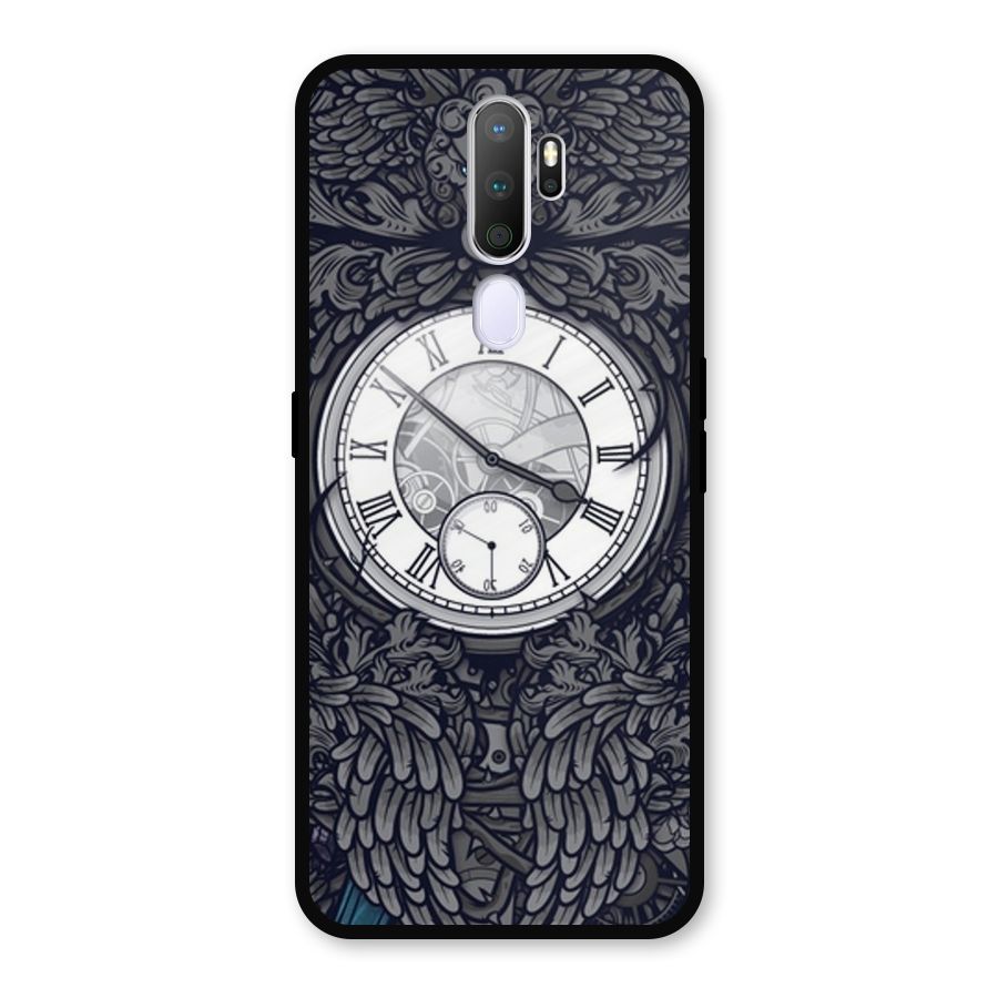 Wall Clock Metal Back Case for Oppo A5 (2020)