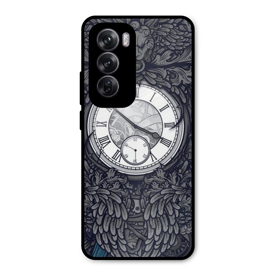 Wall Clock Metal Back Case for Oppo Reno12 Pro