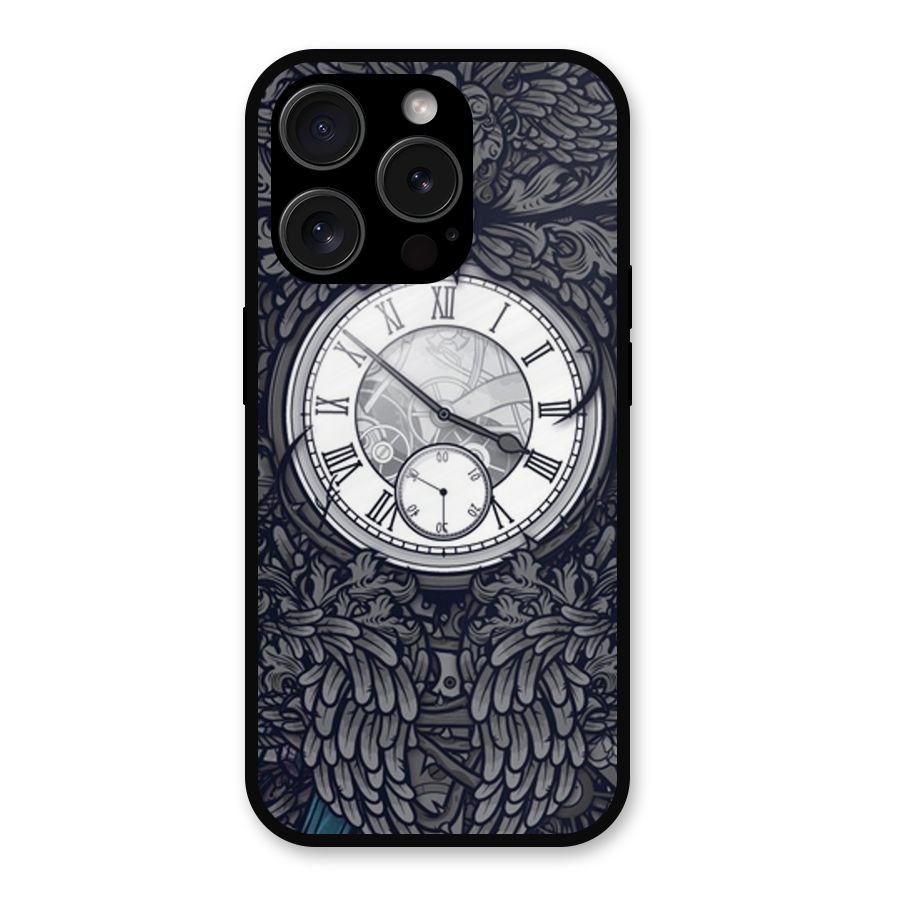 Wall Clock Metal Back Case for iPhone 15 Pro