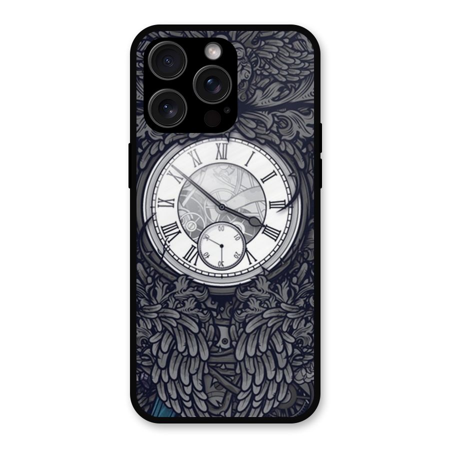 Wall Clock Metal Back Case for iPhone 15 Pro Max