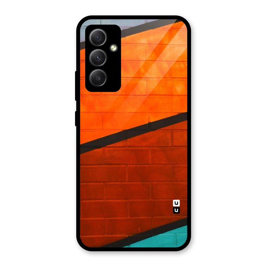 Wall Diagonal Stripes Glass Back Case for Galaxy A34
