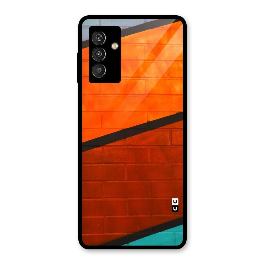 Wall Diagonal Stripes Glass Back Case for Galaxy M13