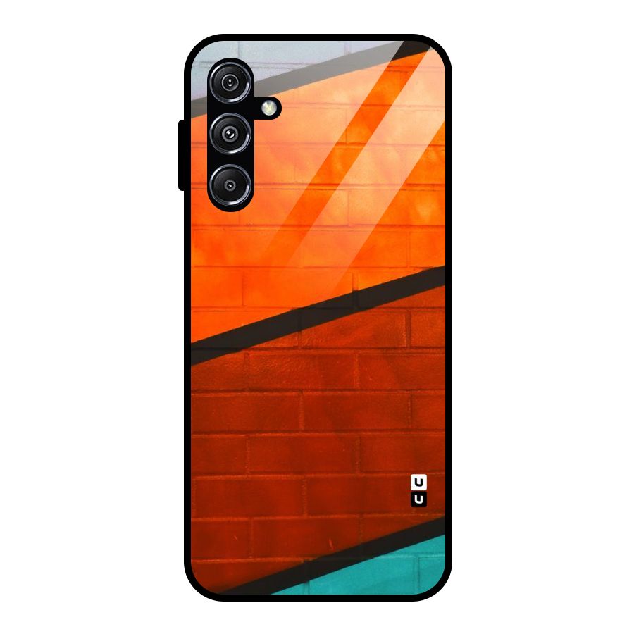 Wall Diagonal Stripes Glass Back Case for Galaxy M34 5G
