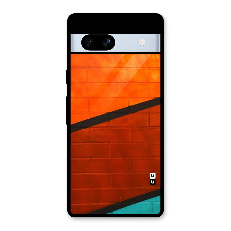 Wall Diagonal Stripes Glass Back Case for Google Pixel 7a