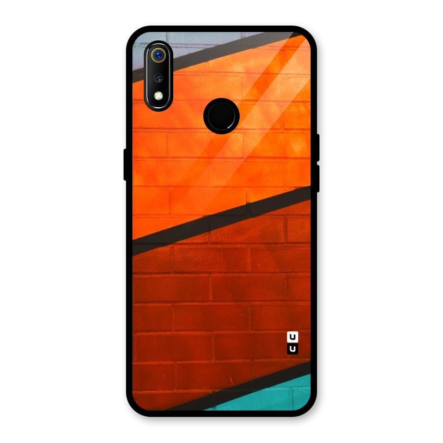 Wall Diagonal Stripes Glass Back Case for Realme 3i