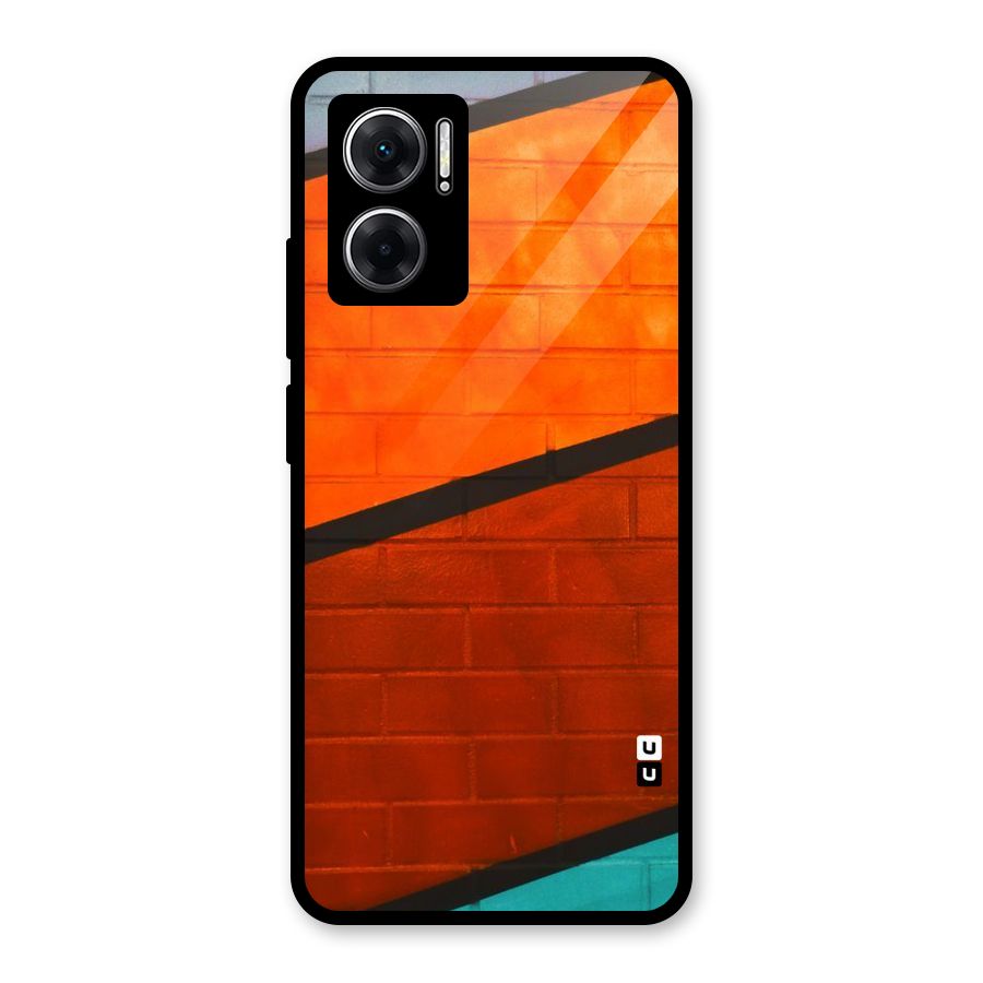 Wall Diagonal Stripes Glass Back Case for Redmi 11 Prime 5G