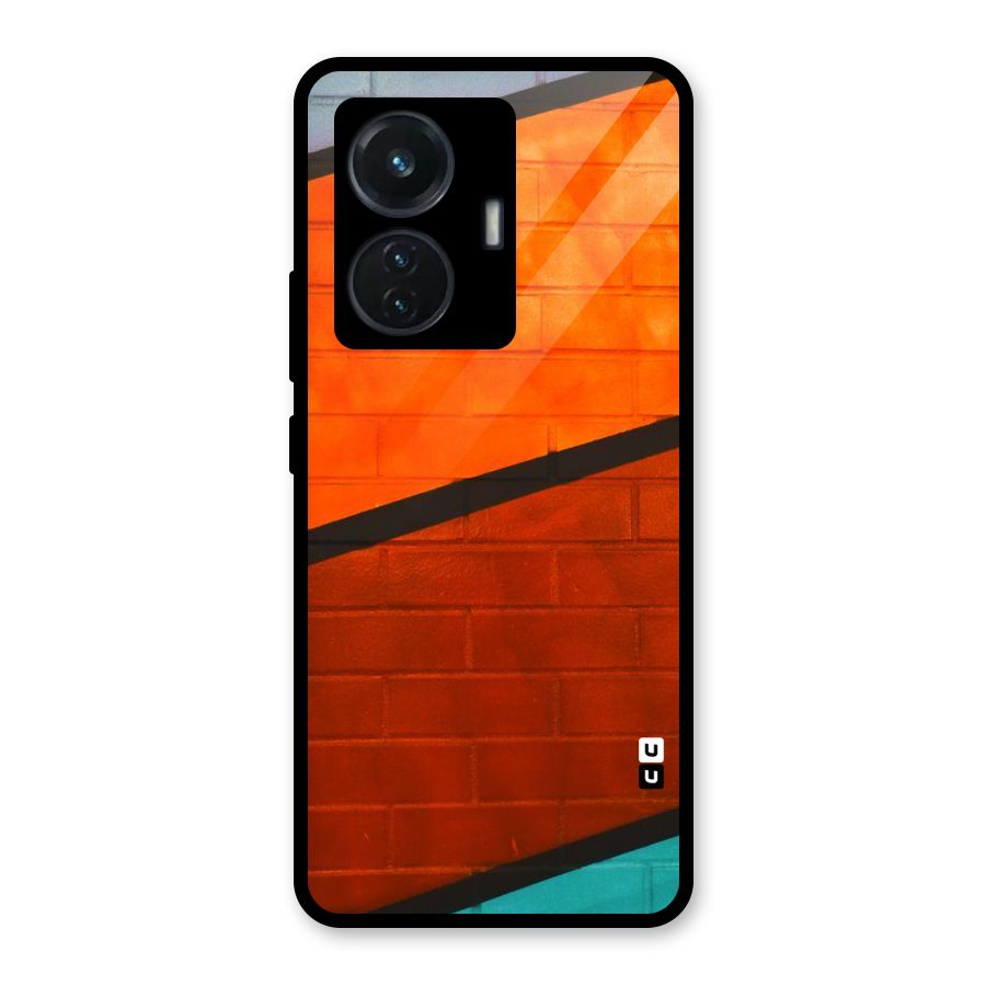 Wall Diagonal Stripes Glass Back Case for Vivo T1 44W