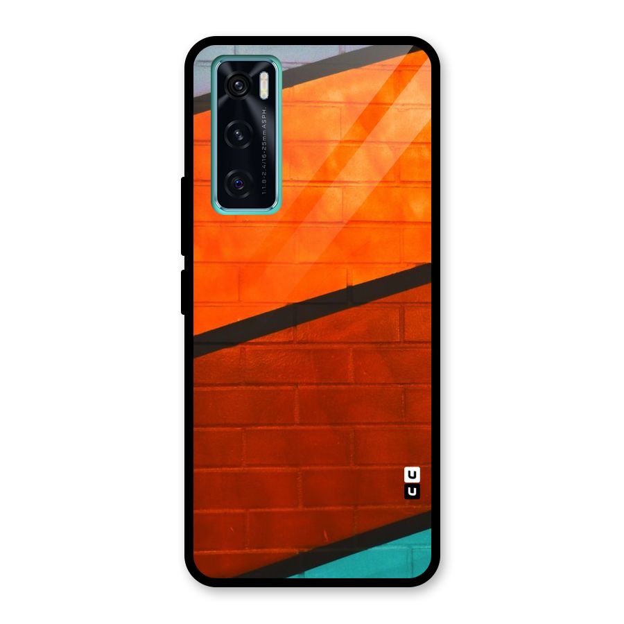 Wall Diagonal Stripes Glass Back Case for Vivo V20 SE