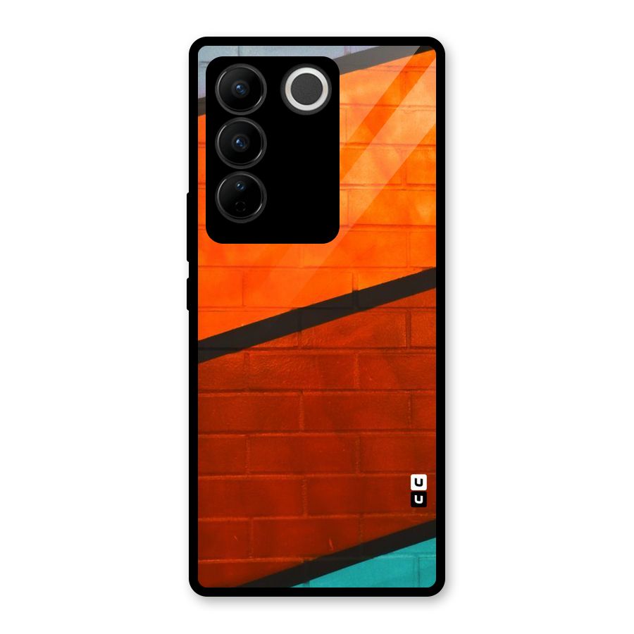 Wall Diagonal Stripes Glass Back Case for Vivo V27